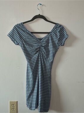 Volcom blue and white stripped mini dress